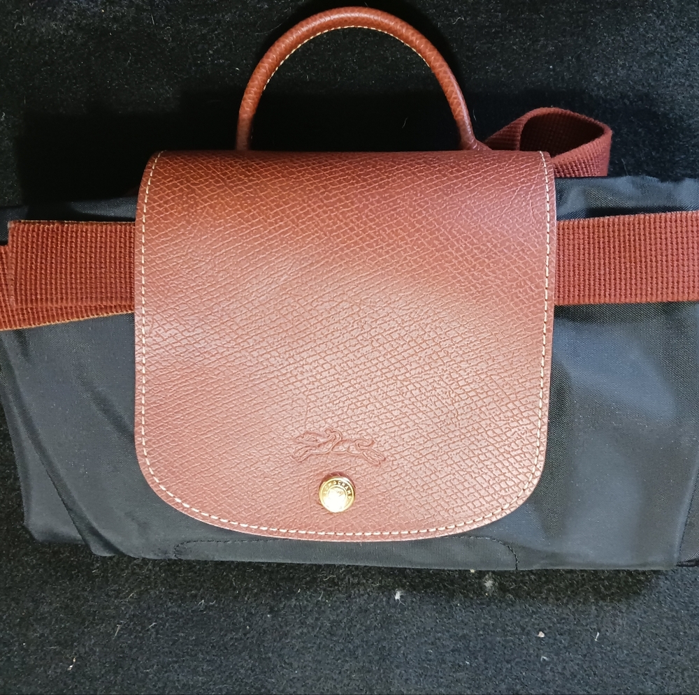 Longchamp Brown and Black Foldable Tote Bag - Picture 1 of 12